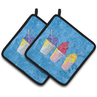"Caroline's Treasures Snowballs & Snowcones Pair of Pot Holders 8780PTHD, 7.5HX7.5W, Multicolor"