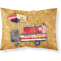 "Caroline's Treasures 8781PILLOWCASE Hot Dog Moisture Wicking Fabric Standard Pillowcase, Large, Multicolor"