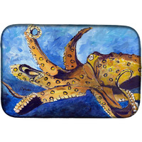 "Caroline's Treasures Octopus Dish Drying Mat, 14"" x 21"", Multicolor"