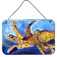 "Caroline's Treasures Octopus Aluminum Metal Wall or Door Hanging Prints, 8 x 12"""