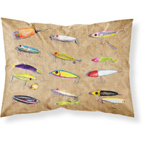 "Caroline's Treasures 8796PILLOWCASE Fishing Lures Moisture Wicking Fabric Standard Pillowcase, Large, Multicolor"
