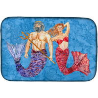 "Caroline's Treasures Mermaid And Merman Dish Drying Mat, 14"" x 21"", Multicolor"