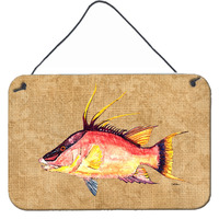 "Caroline's Treasures Hog Snapper Aluminum Metal Wall or Door Hanging Prints, 8 x 12"""