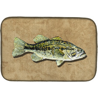"Caroline's Treasures Small Mouth Bass Dish Drying Mat, 14"" x 21"", Multicolor"