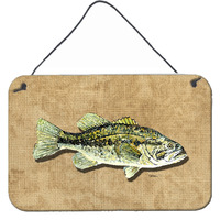 "Caroline's Treasures Small Mouth Bass Aluminum Metal Wall or Door Hanging Prints, 8 x 12"""
