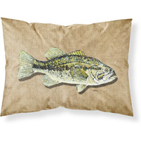 "Caroline's Treasures 8806PILLOWCASE Small Mouth Bass Moisture Wicking Fabric Standard Pillowcase, Large, Multicolor"