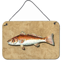 "Caroline's Treasures 8807DS812 Red Fish Aluminum Metal Wall or Door Hanging Prints, 8 x 12"""