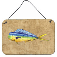 "Caroline's Treasures Dolphin Mahi Mahi Aluminum Metal Wall or Door Hanging Prints, 8 x 12"""