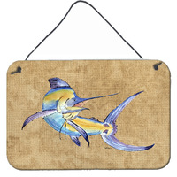 "Caroline's Treasures 8811DS812 Blue Marlin Aluminum Metal Wall or Door Hanging Prints, 8 x 12"""