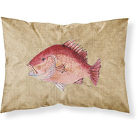 "Caroline's Treasures 8812PILLOWCASE Strawberry Snapper Moisture Wicking Fabric Standard Pillowcase, Large, Multicolor"
