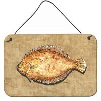 "Caroline's Treasures Flounder Aluminum Metal Wall or Door Hanging Prints, 8 x 12"""