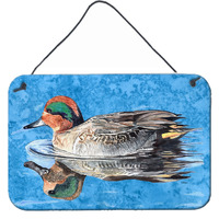"Caroline's Treasures Teal Duck Aluminum Metal Wall or Door Hanging Prints, 8 x 12"""