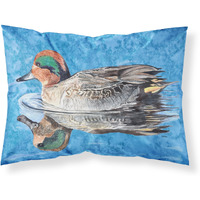 "Caroline's Treasures 8830PILLOWCASE Teal Duck Moisture Wicking Fabric Standard Pillowcase, Large, Multicolor"