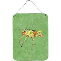"Caroline's Treasures Grasshopper on Avacado Aluminium Metal Wall or Door Hanging Prints, 16"" x 12"", Multicolor"