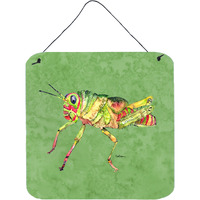 "Caroline's Treasures Grasshopper on Avocado Aluminum Metal Wall or Door Hanging Prints, 6 x 6"", Multicolor"