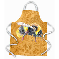 "Caroline's Treasures 8850APRON Bee on Gold Apron, Large, Multicolor"