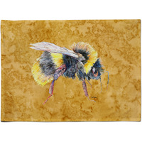 "Caroline's Treasures 8850PLMT Bee On Gold Fabric Placemat, Multicolor"