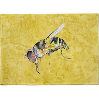 "Caroline's Treasures 8851PLMT Bee On Yellow Fabric Placemat, Multicolor"