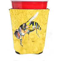 Bee on Yellow Red Solo Cup Beverage Insulator Hugger