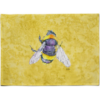 "Caroline's Treasures 8852PLMT Bee On Yellow Fabric Placemat, Multicolor"