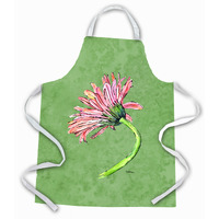 "Caroline's Treasures 8853APRON Gerber Daisy Pink Apron, Large, Multicolor"