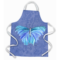 "Caroline's Treasures 8855APRON Butterfly on Slate Blue Apron, Large, Multicolor"