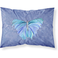 "Caroline's Treasures 8855PILLOWCASE Butterfly On Slate Blue Moisture Wicking Fabric Standard Pillowcase, Large, Multicolor"