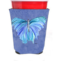 Butterfly on Slate Blue Red Solo Cup Beverage Insulator Hugger