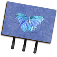 "Caroline's Treasures 8855TH68 Butterfly on Slate Blue Leash or Key Holder, Large, Multicolor"