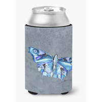 Butterfly on Gray Can or Bottle Beverage Insulator Hugger