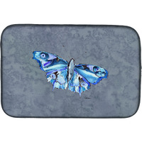 "Caroline's Treasures Butterfly on Gray Dish Drying Mat, 14"" x 21"", Multicolor"