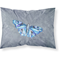 "Caroline's Treasures 8856PILLOWCASE Butterfly On Gray Moisture Wicking Fabric Standard Pillowcase, Large, Multicolor"