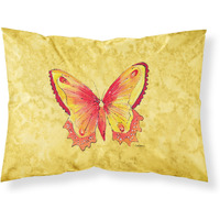 "Caroline's Treasures 8857PILLOWCASE Butterfly On Yellow Moisture Wicking Fabric Standard Pillowcase, Large, Multicolor"