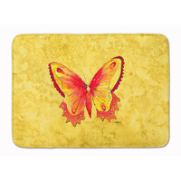 "Caroline's Treasures Butterfly on Yellow Floor Mat, 19"" x 27"", Multicolor"