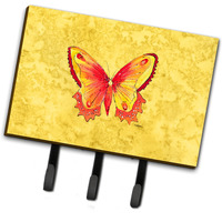 "Caroline's Treasures 8857TH68 Butterfly on Yellow Leash or Key Holder, Large, Multicolor"
