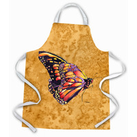 "Caroline's Treasures 8858APRON Butterfly on Gold Apron, Large, Multicolor"