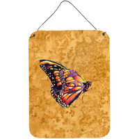 "Caroline's Treasures Butterfly on Gold Aluminium Metal Wall or Door Hanging Prints, 16"" x 12"", Multicolor"