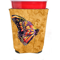 Butterfly on Gold Red Solo Cup Beverage Insulator Hugger