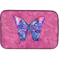 "Caroline's Treasures Butterfly On Pink Dish Drying Mat, 14"" x 21"", Multicolor"