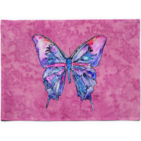 "Caroline's Treasures 8859PLMT Butterfly On Pink Fabric Placemat, Multicolor"