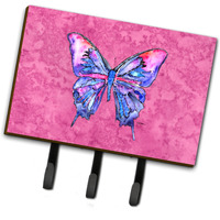 "Caroline's Treasures 8859TH68 Butterfly on Pink Leash or Key Holder, Large, Multicolor"