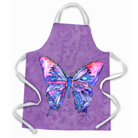 "Caroline's Treasures 8860APRON Butterfly on Purple Apron, Large, Multicolor"