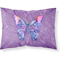 "Caroline's Treasures 8860PILLOWCASE Butterfly On Purple Moisture Wicking Fabric Standard Pillowcase, Large, Multicolor"
