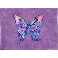 "Caroline's Treasures 8860PLMT Butterfly On Purple Fabric Placemat, Multicolor"