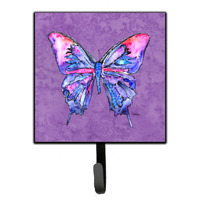 "Caroline's Treasures 8860SH4 Butterfly On Purple Leash or Key Holder, Small, Multicolor"