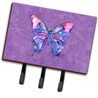 "Caroline's Treasures 8860TH68 Butterfly on Purple Leash or Key Holder, Large, Multicolor"