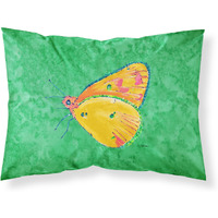 "Caroline's Treasures 8861PILLOWCASE Butterfly Orange On Green Moisture Wicking Fabric Standard Pillowcase, Large, Multicolor"