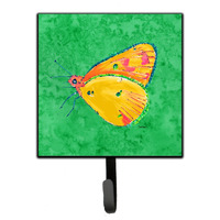 "Caroline's Treasures 8861SH4 Butterfly Orange On Green Leash or Key Holder, Small, Multicolor"