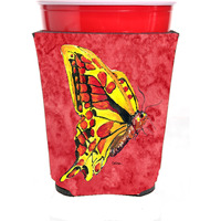 Butterfly on Red Red Solo Cup Beverage Insulator Hugger