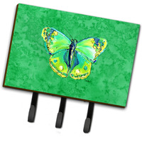 "Caroline's Treasures 8863TH68 Butterfly Green on Green Leash or Key Holder, Large, Multicolor"